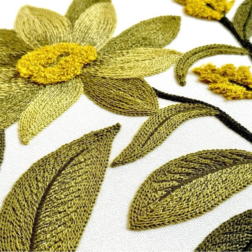 BP Home Botanical Greenish Yellow Floral Wall Art Print